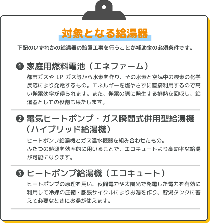 対象となる給湯器
